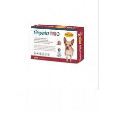 Simparica Trio 1,25–2,5 kg žuvacie tablety pre psy, 3 tbl.